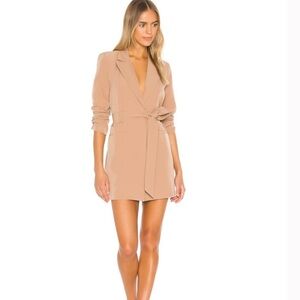 Camila Coelho Davide Blazer Dress in Nude Toffee Sz M